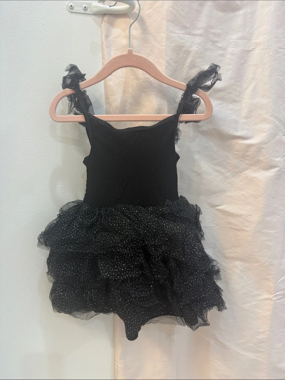 Posh Peanut Black Sparkle Tulle Ruffle Dance Dress
